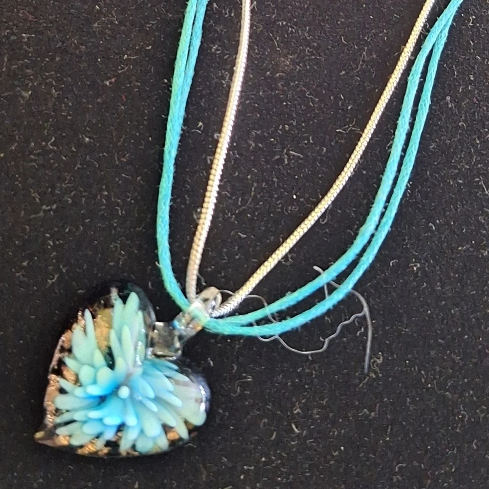Art Glass Heart Necklace